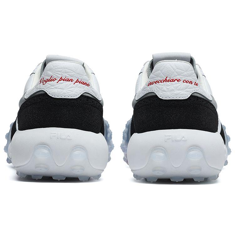 Fila Icona Gara Кожаные туфли с круглым носком на шнуровке, низкие, повседневные, мужские кроссовки, черно-белые F12M223107FWA(S-BOX)