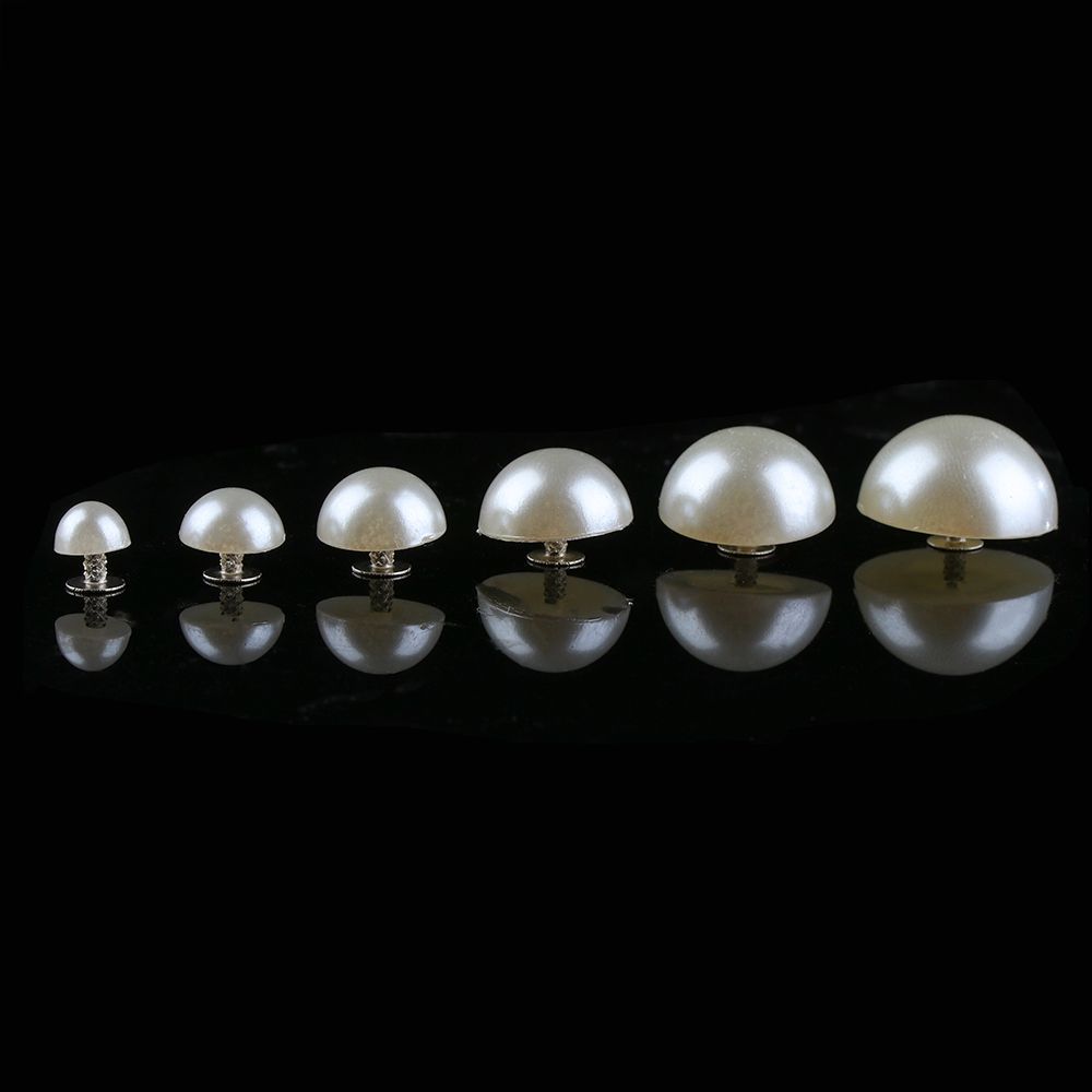 30/50pcs Pants DIY Garment Decoration Cloth Button Half Round Pearl Rivets Scrapbooking
