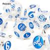 7 Pcs White Blue Meteor Hammer Metal Dice Solid Metal Polyhedral Dice Set Suitable for Role-Playing RPG  Board Game Card Game