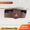 nlvc3 Car Glasses Case Sun Visor Leather Eyeglass Clip Auto Interior For Mitsubishi Eclipse Lancer Outlander Pajero Colt Delica Triton