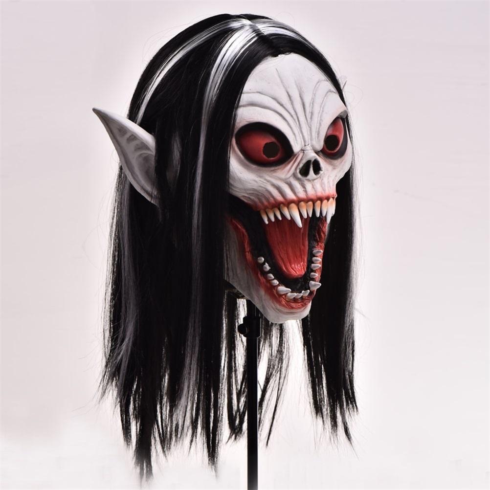 Маска вампира для лица, костюм на Хэллоуин, реквизит для вечеринки, страшные маски для косплея для взрослых и детей