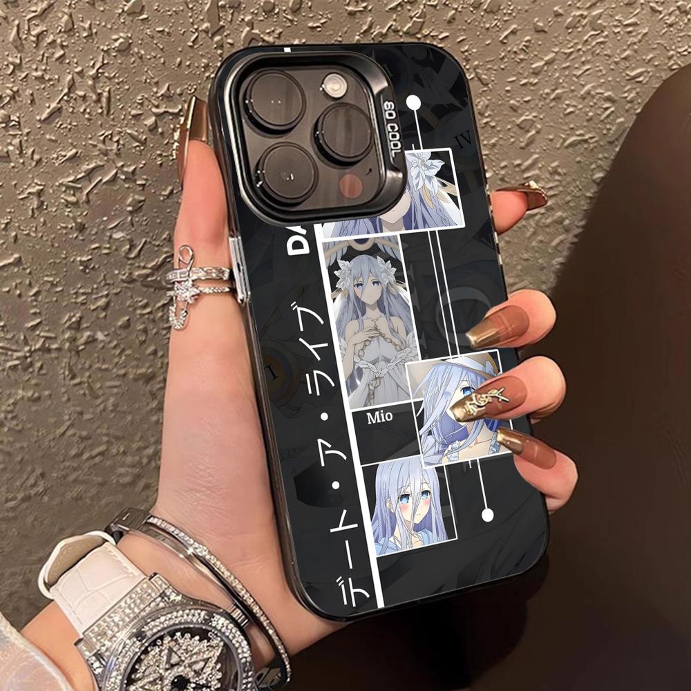 Date a Live Mio Takamiya Translucent Mobile Phone Case for iPhone 17 16 15 14 13 12 11 X XR XS Air Pro Max Plus Colorful Cover