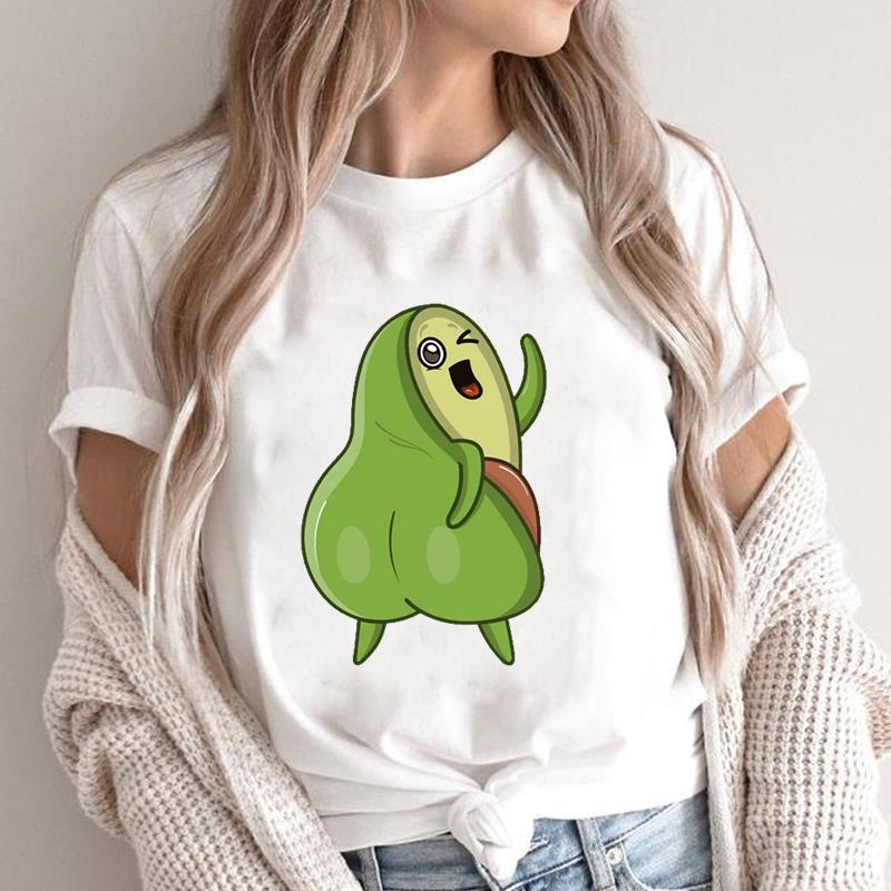 Clothing Summer Graphic Tee Funny Trend Avocado Love Style Trend Cute Print Ladies Female T Top Casual Short Sleeve Women's Fashion T-shirt