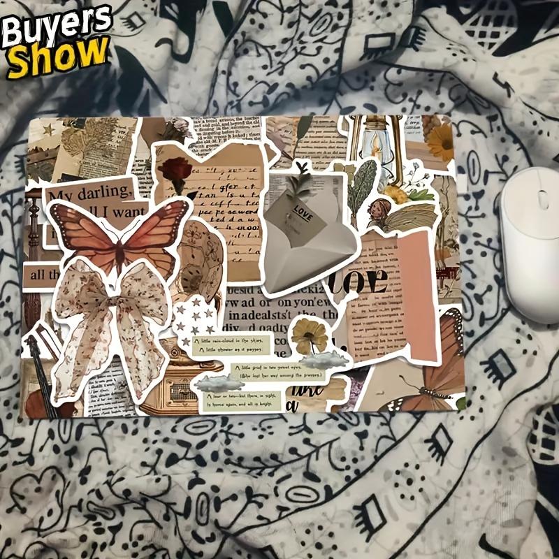 Vintage Aesthetic Sticker Pack, 30pcs SetWaterproof PVC Decals for Phone Cases & Notebooks with Inspirational Quotes & Butterfly Designs