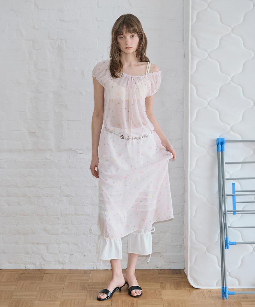 Sinun Pale Flower Long One-Piece (Pink)
