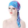 Flower Cloth Pullover Muslim Hooded Cap Skullcap Small Hat Two Tail Cap Curved