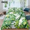 Leaf Duvet Cover Set Romantic Holiday Island Hawaiian Banana Trees Bedding Set Double Queen King Full Size Polyester Qulit Cover