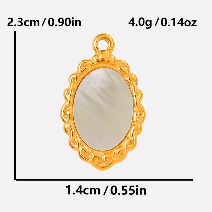 2pcs White Shell Charm Stainless Steel Pendants For Jewelry Making Supplies Mirror Sun Heart DIY Charms In Bulk Real Gold Plated