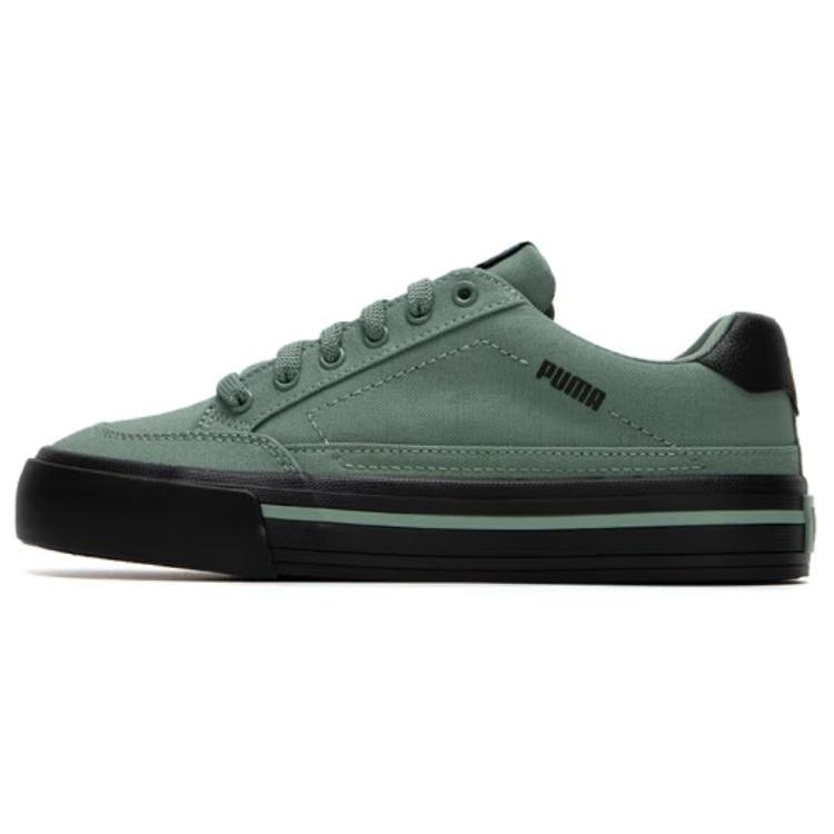 Puma Court Classic Vulc Подушка Амортизации Устойчивые к истиранию Легкие Низкие Кеды для Скейтбординга Унисекс Зеленый Черный 395020-04