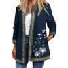 Винтажный этнический стиль принтованный пиджак большого размера, кардиган, женская одежда