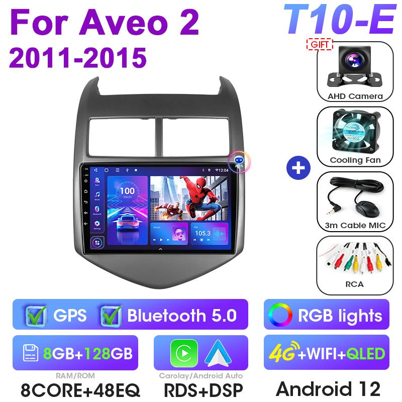 2 Din Android 12 автомобильное радио для Chevrolet Aveo 2 Sonic T300 2011 -2015 мультимедийный видеоплеер GPS 4G Carplay Auto Stereo RDS DVD