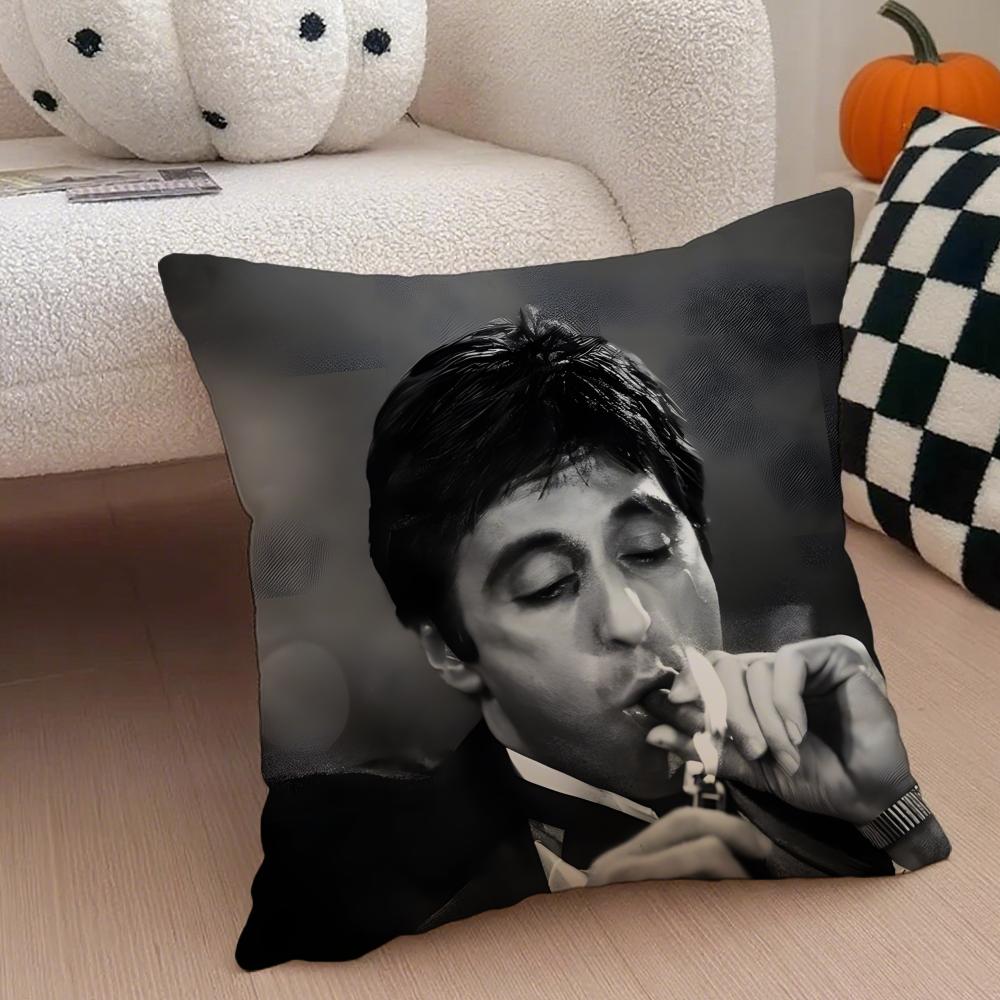 SScarface Cushion Cover Throw Pillow Cover Hidden Button Durable Polyester Chair Cushion