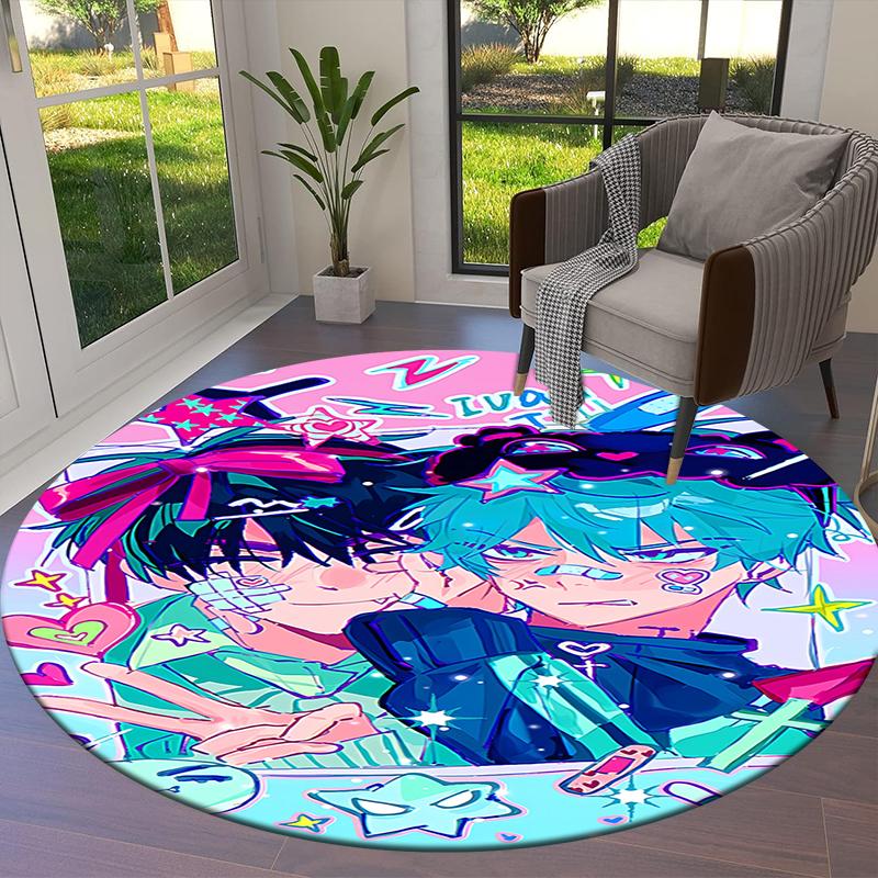 Alien Stage Round Area Rug,Carpet Rug for Living Room Bedroom Sofa Playroom Decor,Non-slip Floor Mat