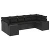 VidaXL Salon de Jardin avec Coussins 7 pcs, Canapés de Terrasse, Ensemble de Meubles de Patio, Mobilier d'Extérieur, Noir 3255322