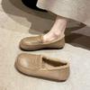Beef Tendon Soft Sole Velvet Single Shoes Women's 2025 Autumn and Winter New Mao Mao Shoes Non-slip and Wear-resistant Home Warm Doudou Shoes Women