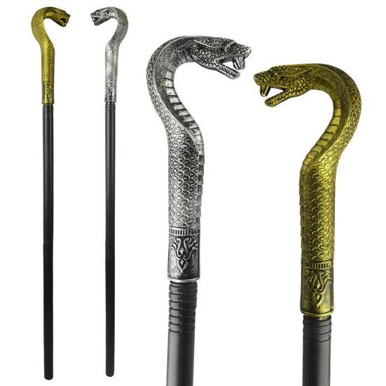 Halloween Snake Staff Egyptian Walking Stick Cane Halloween Party Pimp Cane Prop for Dress Up Cosplay Costume