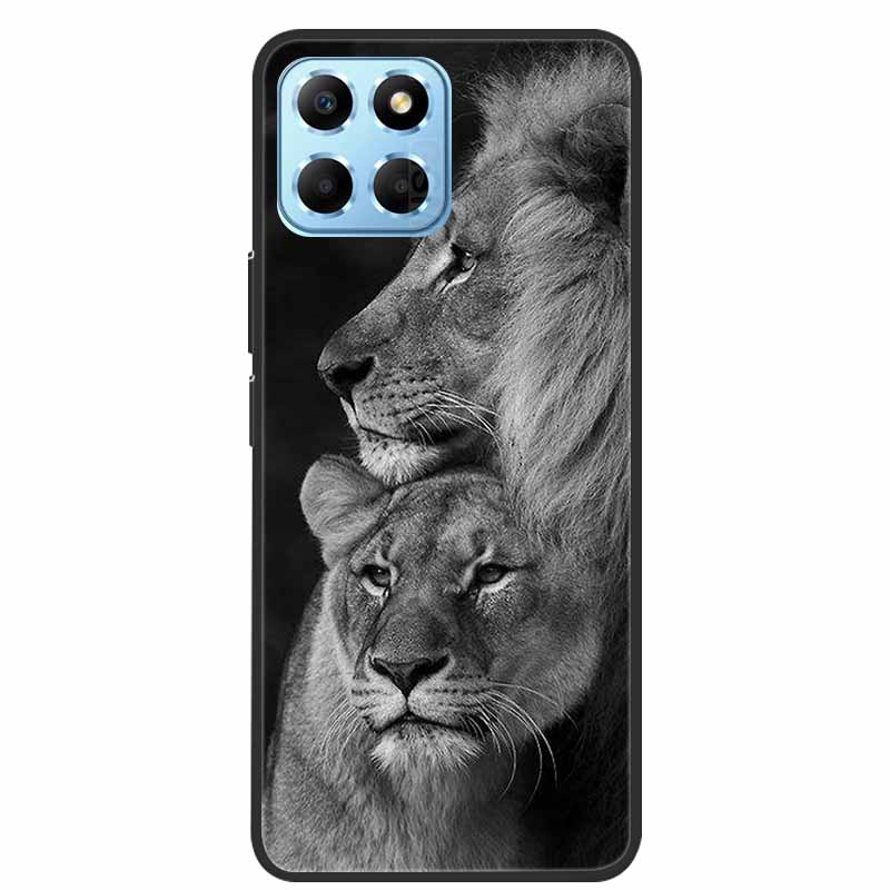 Чехол для Honor X8 5G X6 Животные Мягкий силиконовый задний чехол из ТПУ для Huawei Honor X8 5G Funda Honor X6 HonorX6 Кот Волк Coque