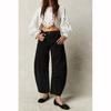 Casual Women's Jeans Wide Leg Jeans Pockets Hip Hop Retro Mid Waist   Shaped Loose Denim Trousers