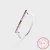 Creative Irregular Shape S925 Silver Ring for Women's Simple Colorful Zircon Ring Jewelry Anniversary Gift Sterling Silver Jewelry