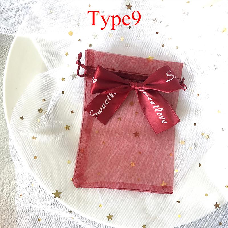 10 шт., свадебный подарок, изысканная сумка-бабочка, сумка из органзы, сетчатая сумка из пряжи на шнурке