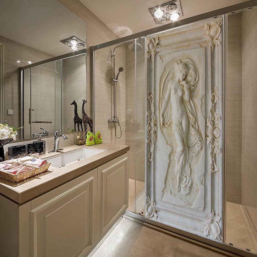 3D Статуя Искусство Виниловая Наклейка На Дверь Для Творческого Домашнего Декора