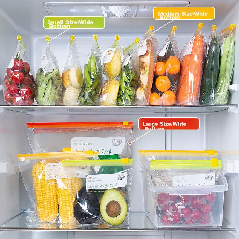 Zipper Sealed Bags, Refrigerator Storage Bags, Food-Grade Fresh-Keeping Bags, Self-Sealing Bags, Airtight Bags, Large Size, 30 Pieces
