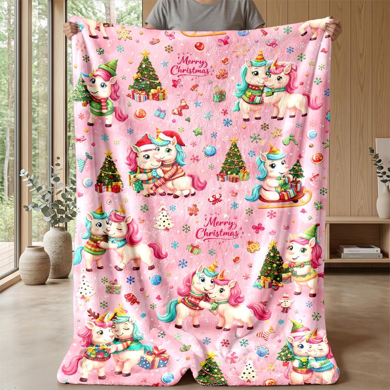 Celestial Animal Gathering blanket Personalized Name Flannel Blanket Soft Cozy Plush Throw for Sofa Bed Lightweight Home Decor