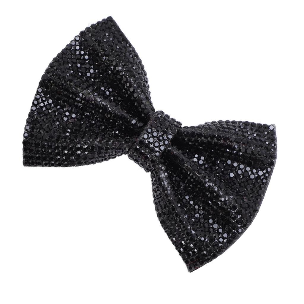 Rhinestone Bow Iron Patch Delicate Retro Bow Decor for Clothing Bag Jacket Shoes Black