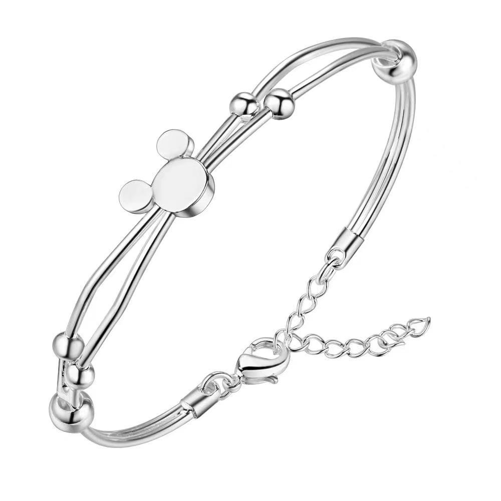 Charm 925 Sterling Silver Luxury Bead Bracelet Bracelet Cute Feminine Fashion Party Wedding Jewelry With Adjustable