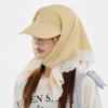 2025 Pastoral Lace Headscarf Women's Fashionable Plaid Triangular Duck Tongue Headscarf Hat Summer Travel Vacation Sun Hat