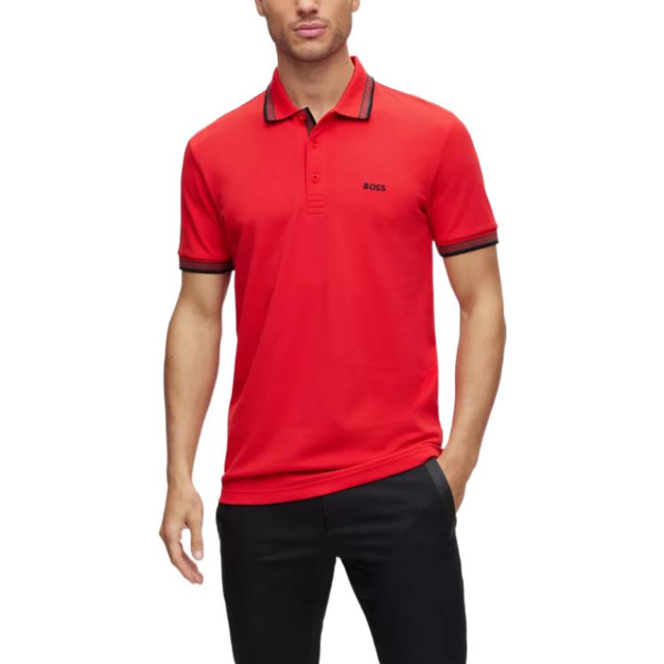 HUGO BOSS Men's Paddy Pique Polo Shirt Red 50468983-624