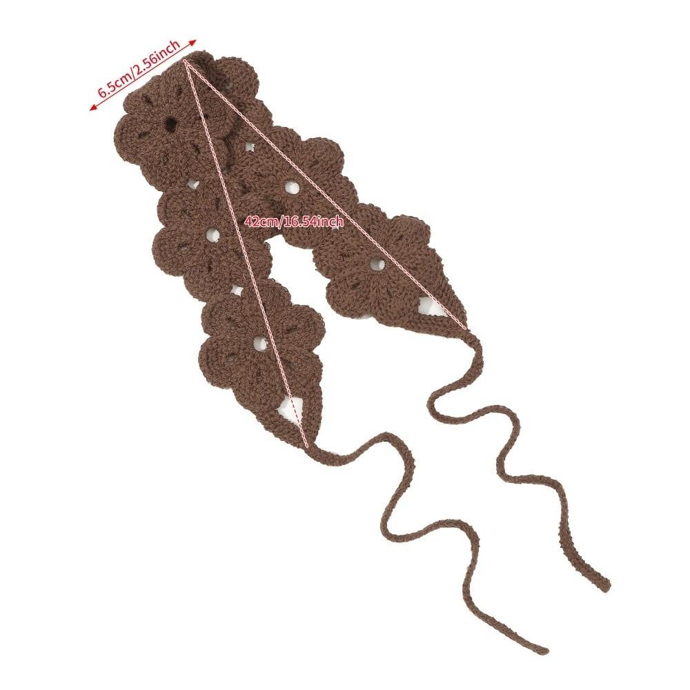 Solid Color Knitted Flower Hair Band Headwrap Hair Scarf Hair Accessories Knitting Headband Women