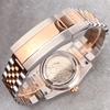 Tandorio 39mm Rose Gold Two Tone Japan NH35 Automatic Watches for Men White Mother-of-pearl Dial Sapphire Glass 200m Waterproof