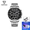 Mark Fairwhale Men's Quartz Watch Popular Three Eye Circular Multifunctional Sports Waterproof Chronograph Quartz Watch Men