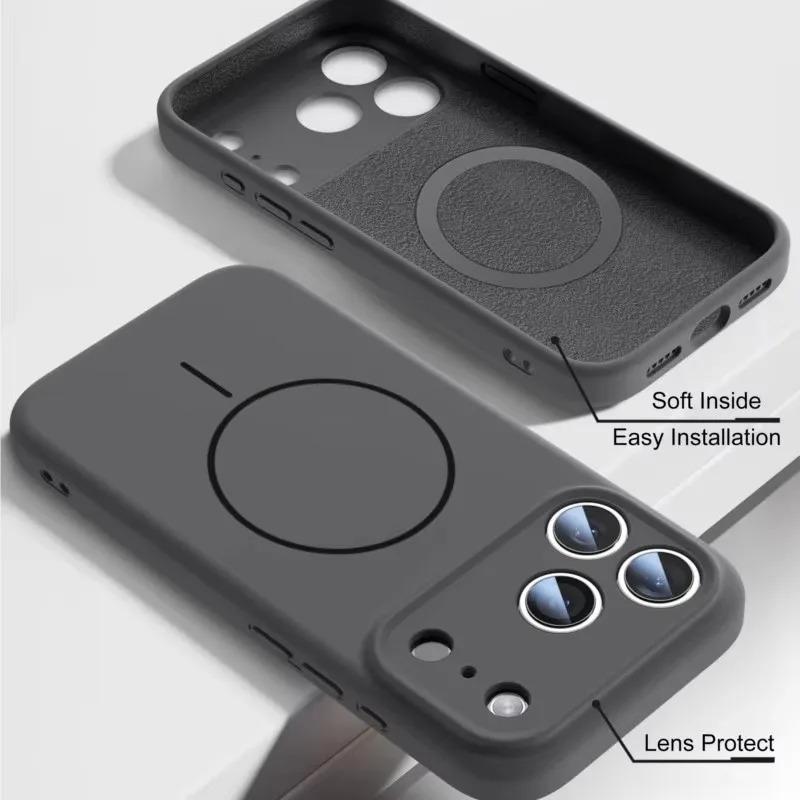 Магнитный оригинальный чехол из жидкого силикона для iPhone 17 Pro Air 17 Pro Max Для чехлов Magsafe Для iPhone 17 Air Задняя крышка телефона