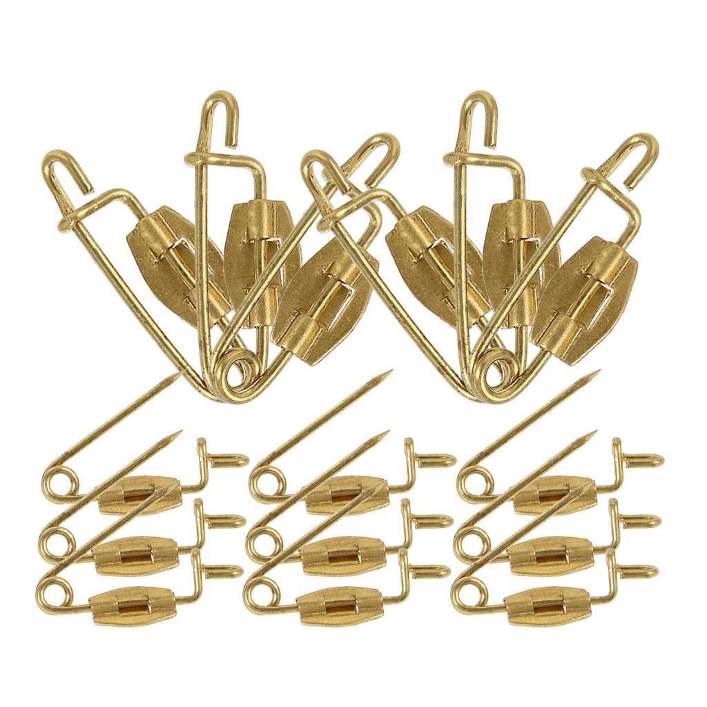 50Pcs P-Shaped Safety Pins Metal Badge Base Pins for Crafting Lapel Brooches DIY Sewing Reliable Rust-Resistant Secure Clasp