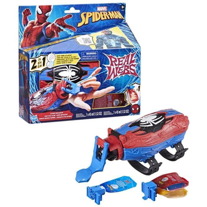 Lance-toile ultime Spider-Man blaster 2-en-1, jouet de déguisement Spider-Man, dès 5 ans, Marvel Spider-Man Real Webs