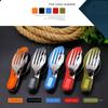 Tablespoon Set 4 In 1 Foldable Spoon Knife Fork Bottle Opener Stainless Steel Folding Pocket Kits Outdoor Tableware Set