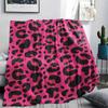1 шт. Розовое фланелевое одеяло с принтом леопарда, Высококачественное, Удобное для всех сезонов, Декор для дома, Тепло и уют, Идеально для подарков