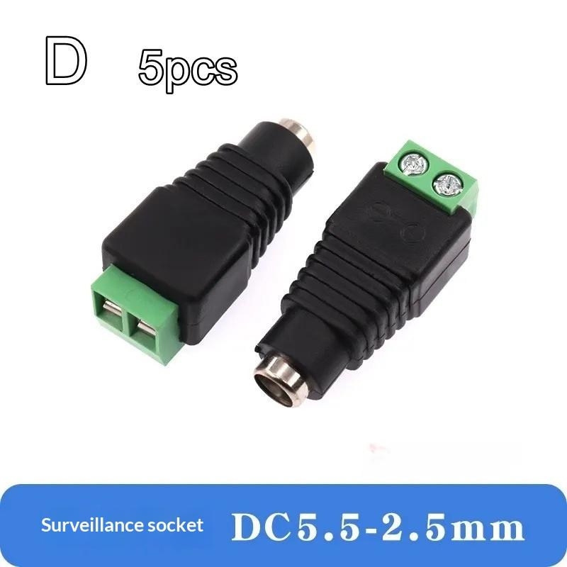 No Soldering Required Male Female CCTV Monitoring Video Cable Plug Connector for Home Indoor Surveillance Cabling