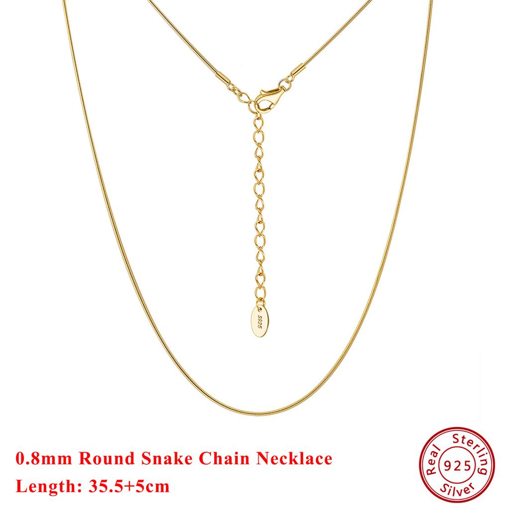 Effie Queen Elegant 925 Sterling Silver Choker Round Snake Chain Necklace Minimalism Series Fashion Accessory For Neck Gift SC86