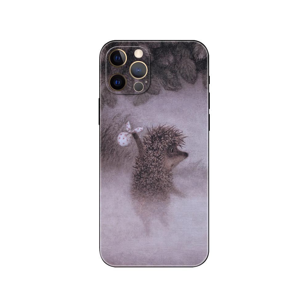 Hedgehog In the Fog Phone Case for Iphone 5 5s 2020se 6 6s 7 8 Plus X 10 XR XS 11 12 13 Mini Pro MAX Black Tpu Back Cover