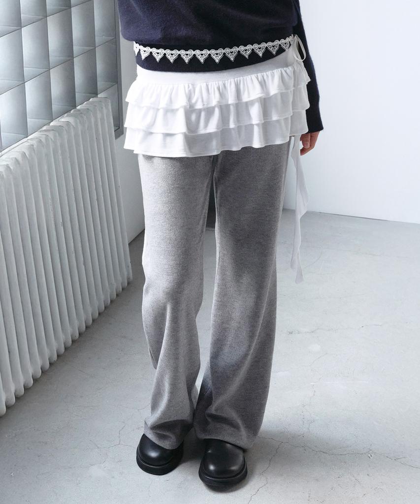 ROLAROLA Boots Cut Knit Pants Gray