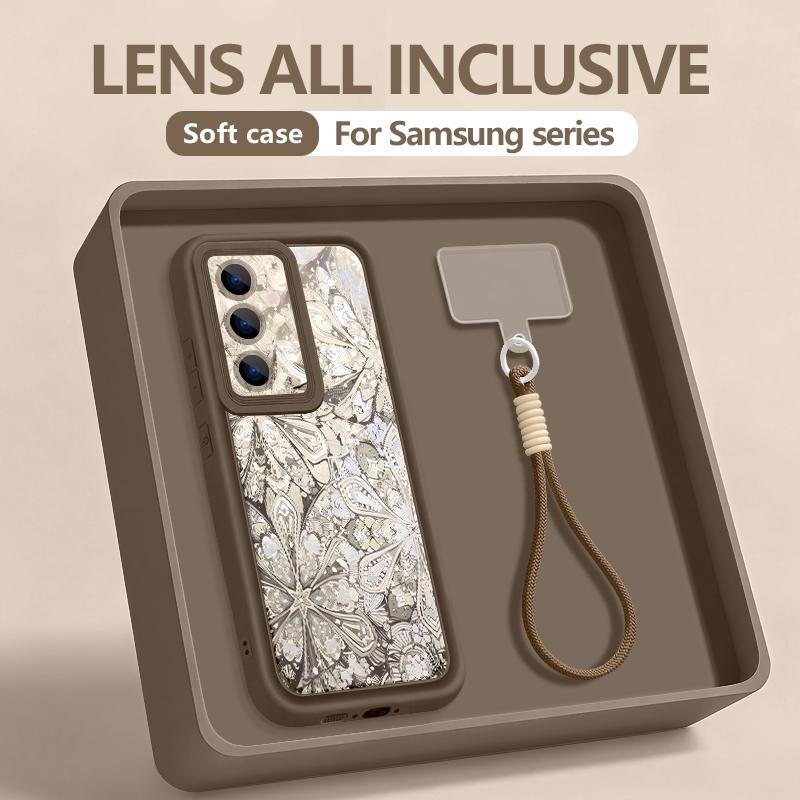 Ремешок-шнурок на запястье Чехол для телефона Для Samsung Galaxy S26 S24 S25 Ultra S23 S25 FE A57 A17 A56 A16 A55 A15 A25 Чехол с винтажным узором