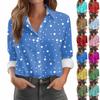 Women's Shirt Blouse Print Button Long Sleeve Casual Basic Shirt Collar Regular Top