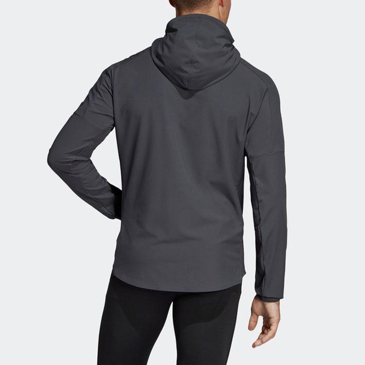 adidas Running Training Windproof Woven Hooded Jacket Gray Men's CY5483