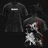 Кенпачи Зараки Кусажиши Ячиру Принт Футболка Аниме BLEACH Одежда Мужчины Женщины Хлопковые Футболки Ретро Стирка Футболки Харадзюку Топ