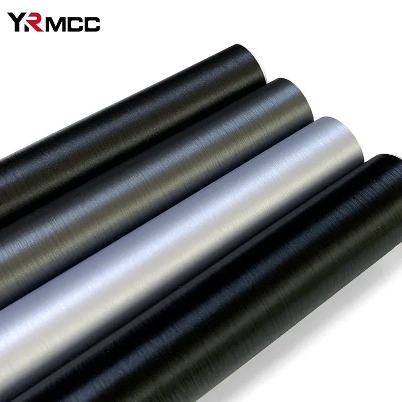 Наклейки на автомобиль из шлифованного алюминия, водонепроницаемая виниловая пленка для оклейки, самоклеящиеся матовые ПВХ защитные наклейки с воздухоотводом, автомобильные аксессуары