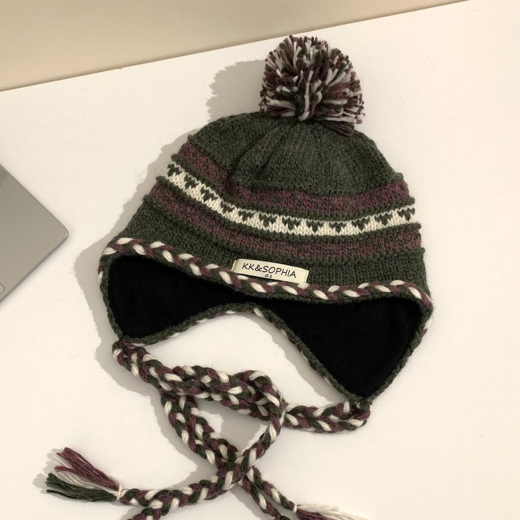 Knitted Chic Cozy Winter Hat For Women Featuring Colorful Pom Poms Warmth And