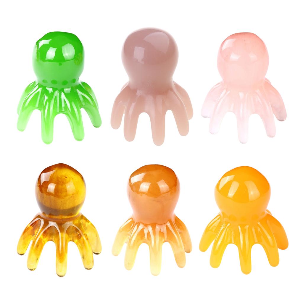 Ручной массажер для кожи головы «Осьминог» с 8 щупальцами, массажные инструменты Гуаша для головы и тела, расслабляющие триггерные точки, массажные инструменты